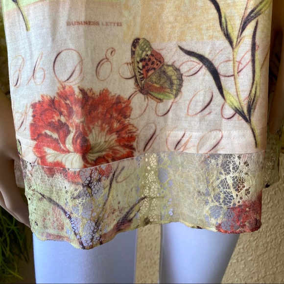 Blue seven brand floral embellished top - Picture 3 of 10